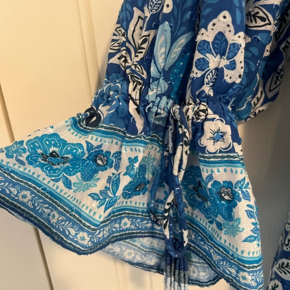 FARM Rio Blue Floral Midi Dress - Picture 3 of 10